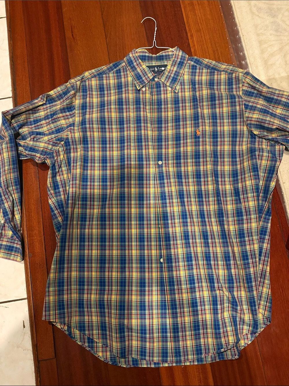 Ralph Lauren Blue and Yellow Plaid Button-Down Shirt